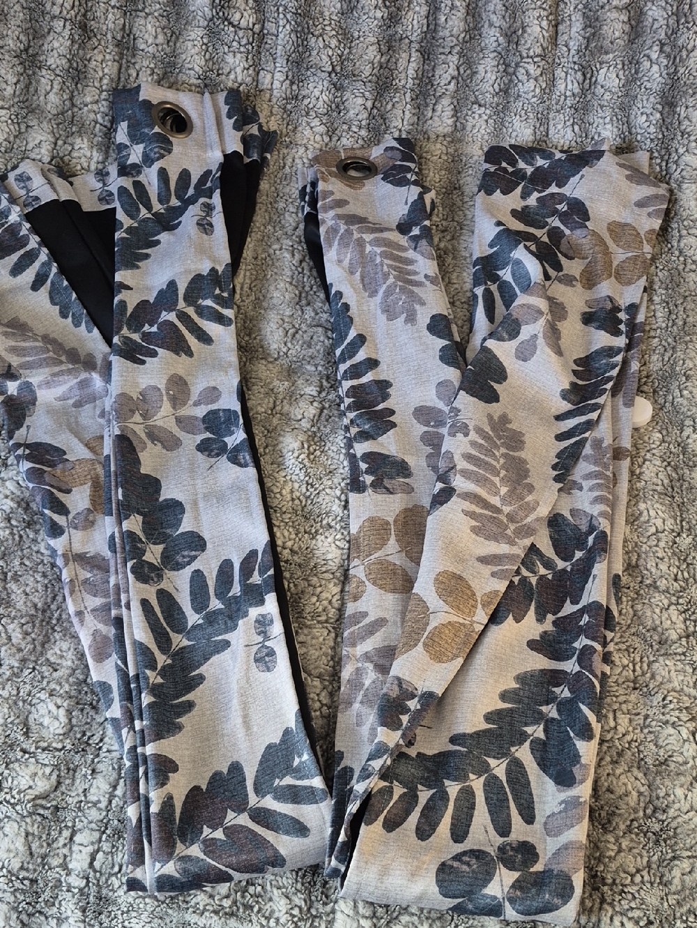 Sun Zero Black Out Leaf Print Grommet Curtain Panel Pair